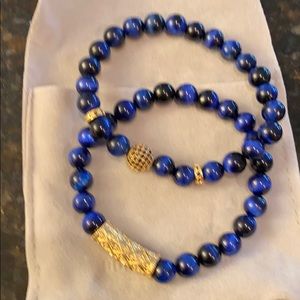 Obsidian Beaded Bracelets Set of Two